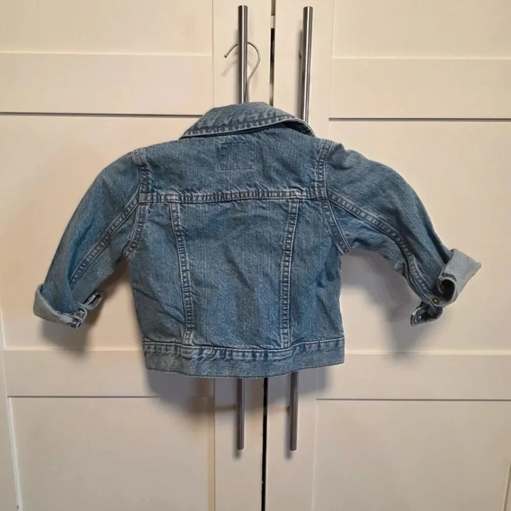 OshKosh B'gosh Kids Denim Jean Jacket Size 4/4A Blue Trucker 100% Cotton